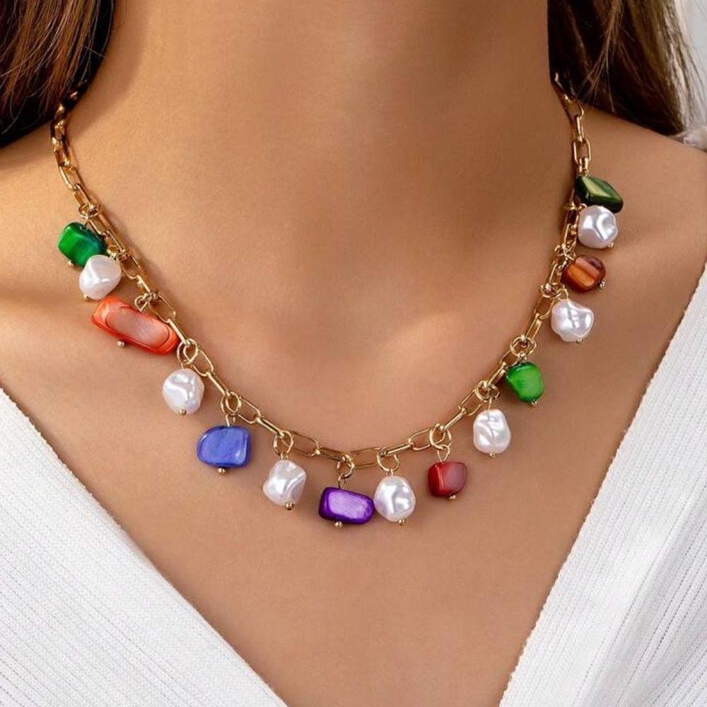 Bohemian colorful necklace N372